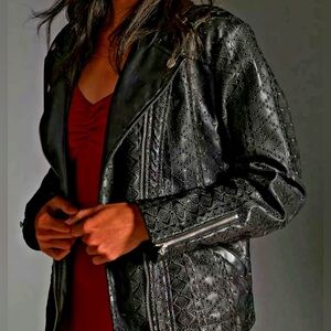 Anthropologie Faux Leather Eyelet Moto Jacket – Size Medium